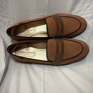 GUC Marc Joseph Brown Leather Loafers Slip-On Style